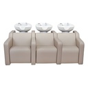 ALBA SOFA Bac shampoing 3 places - (Couleur de la vasque: Blanc, Couleur de revêtement: P3 - Crème)
