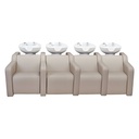 ALBA SOFA VIBROMASSAGE Bac shampoing 4 places (Couleur de la vasque: Blanc, Couleur de revêtement: P3 - Crème)