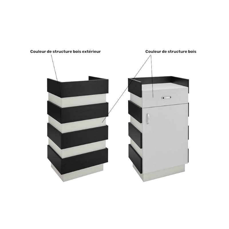 RENO MINI Caisse d'accueil - explication nuancier - mobilier coiffure - meuble coiffure - Malys Équipements
