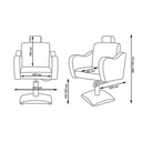 GALA + Fauteuil Coiffure - dimensions - Malys Équipements